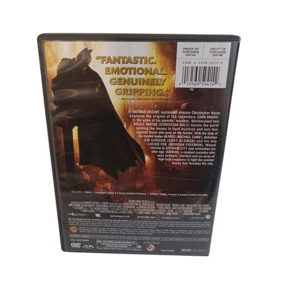 DVD Movie Case Manual ONLY Batman Begins Black Yellow - Picture 3 of 4